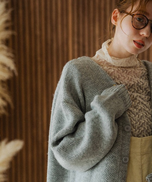 Crisp（クリスプ）の「モヘアライクビッグカーディガン（カーディガン/ボレロ・レディース・グレー/ピンク/アイボリー・FREE）」の11枚目の写真