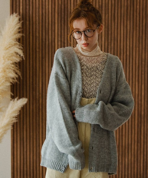 Crisp（クリスプ）の「モヘアライクビッグカーディガン（カーディガン/ボレロ・レディース・グレー/ピンク/アイボリー・FREE）」の12枚目の写真