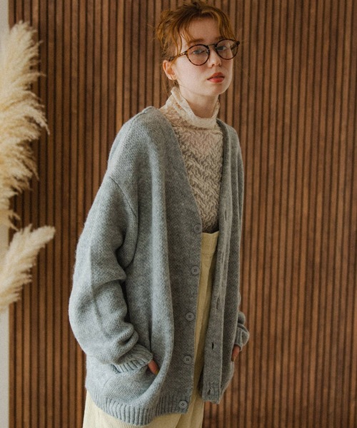 Crisp（クリスプ）の「モヘアライクビッグカーディガン（カーディガン/ボレロ・レディース・グレー/ピンク/アイボリー・FREE）」の13枚目の写真