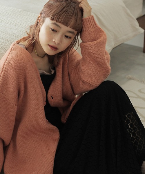 Crisp（クリスプ）の「モヘアライクビッグカーディガン（カーディガン/ボレロ・レディース・グレー/ピンク/アイボリー・FREE）」の19枚目の写真