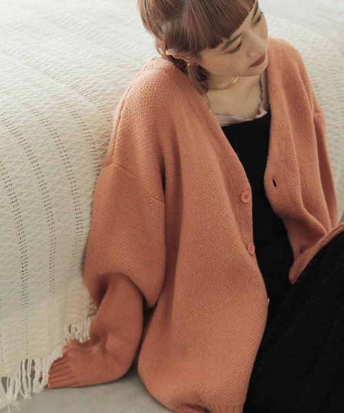Crisp（クリスプ）の「モヘアライクビッグカーディガン（カーディガン/ボレロ・レディース・グレー/ピンク/アイボリー・FREE）」の21枚目の写真