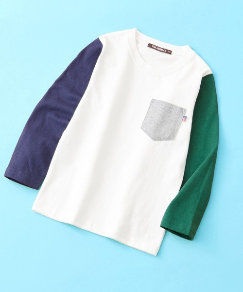 SHI-JYOMAN(シジョマン)の「SHI-JYOMAN / シジョマン レギュラーシルエット ポケ付き 無地 ロンTシャツ キッズ(Tシャツ/カットソー・キッズ・オフホワイト/ベージュ/ネイビー系/サックスブルー/ブラウン/ベージュ系/ブラウン系/ベージュ系1/ブラック/ホワイト系1/ダークグリーン/グレー系1/ネイビー/グリーン系/グレー系/ホワイト系/ブラック系/ピンク系/チャコール/杢グレー・110/160/150/140/120/130)」の4枚目の写真