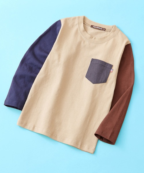 SHI-JYOMAN(シジョマン)の「SHI-JYOMAN / シジョマン レギュラーシルエット ポケ付き 無地 ロンTシャツ キッズ(Tシャツ/カットソー・キッズ・オフホワイト/ベージュ/ネイビー系/サックスブルー/ブラウン/ベージュ系/ブラウン系/ベージュ系1/ブラック/ホワイト系1/ダークグリーン/グレー系1/ネイビー/グリーン系/グレー系/ホワイト系/ブラック系/ピンク系/チャコール/杢グレー・110/160/150/140/120/130)」の15枚目の写真