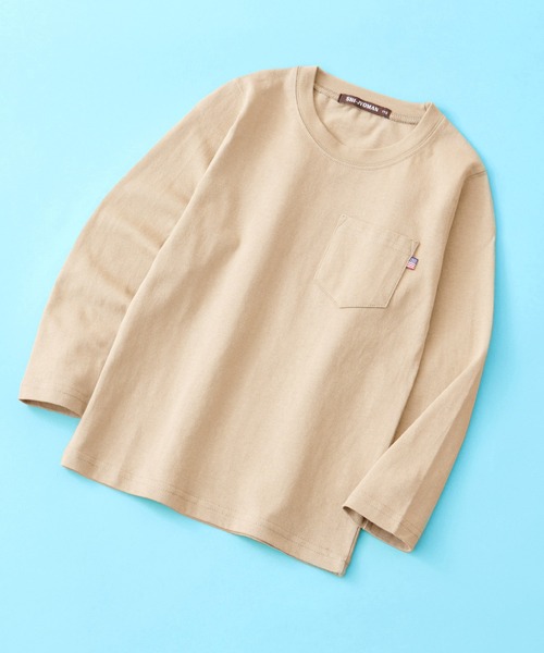 SHI-JYOMAN(シジョマン)の「SHI-JYOMAN / シジョマン レギュラーシルエット ポケ付き 無地 ロンTシャツ キッズ(Tシャツ/カットソー・キッズ・オフホワイト/ベージュ/ネイビー系/サックスブルー/ブラウン/ベージュ系/ブラウン系/ベージュ系1/ブラック/ホワイト系1/ダークグリーン/グレー系1/ネイビー/グリーン系/グレー系/ホワイト系/ブラック系/ピンク系/チャコール/杢グレー・110/160/150/140/120/130)」の13枚目の写真