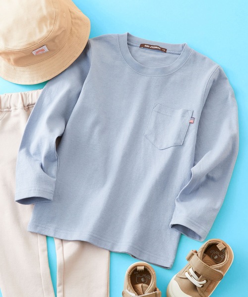 SHI-JYOMAN(シジョマン)の「SHI-JYOMAN / シジョマン レギュラーシルエット ポケ付き 無地 ロンTシャツ キッズ(Tシャツ/カットソー・キッズ・オフホワイト/ベージュ/ネイビー系/サックスブルー/ブラウン/ベージュ系/ブラウン系/ベージュ系1/ブラック/ホワイト系1/ダークグリーン/グレー系1/ネイビー/グリーン系/グレー系/ホワイト系/ブラック系/ピンク系/チャコール/杢グレー・110/160/150/140/120/130)」の18枚目の写真