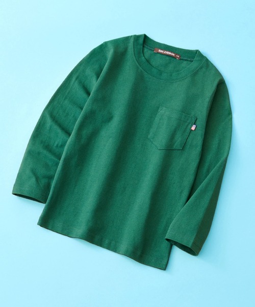 SHI-JYOMAN(シジョマン)の「SHI-JYOMAN / シジョマン レギュラーシルエット ポケ付き 無地 ロンTシャツ キッズ(Tシャツ/カットソー・キッズ・オフホワイト/ベージュ/ネイビー系/サックスブルー/ブラウン/ベージュ系/ブラウン系/ベージュ系1/ブラック/ホワイト系1/ダークグリーン/グレー系1/ネイビー/グリーン系/グレー系/ホワイト系/ブラック系/ピンク系/チャコール/杢グレー・110/160/150/140/120/130)」の16枚目の写真