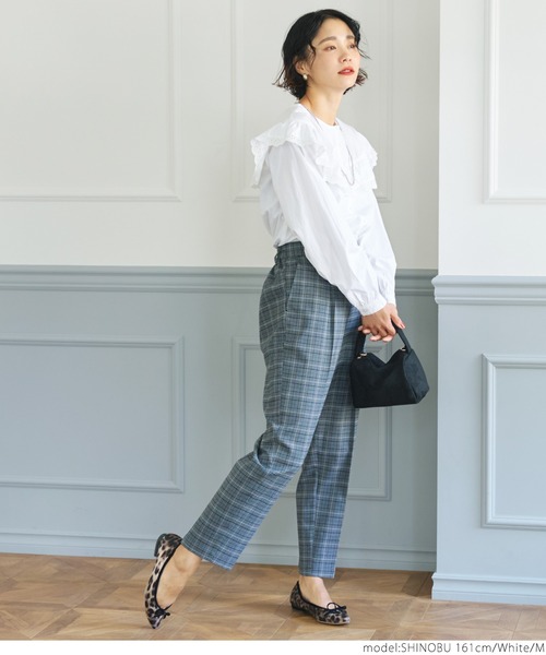 coca(coca)(コカ)の「コットン刺繍フリルブラウス(シャツ/ブラウス・レディース・キャメル/ホワイト・M/L)」の3枚目の写真