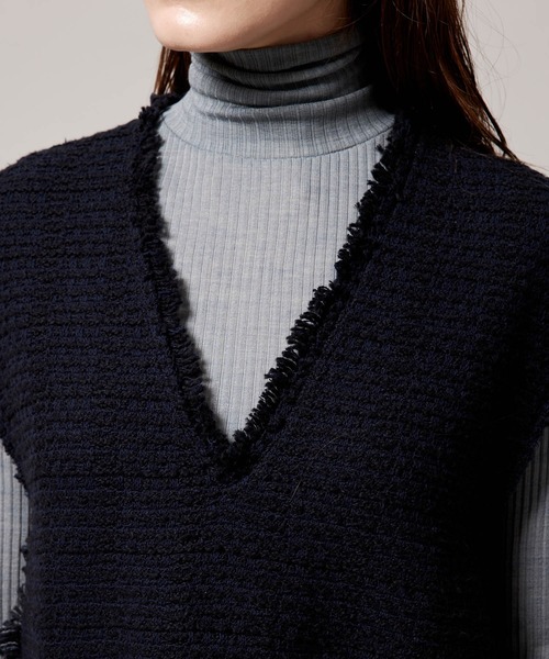 OUTERSUNSET×ROPE'　ツイードベスト　辺見えみり着 ROPE'（ロペ）の「【辺見えみりさんコラボ】OUTERSUNSET×ROPE