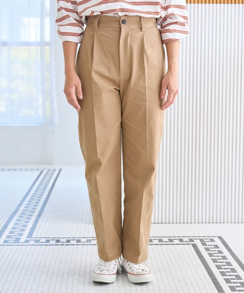 ROPE' PICNIC(ロペピクニック)の「リンクコーデ/綿ストレッチチノパンツ(チノパンツ・レディース・ブラック/キャメル・40/38/36)」の3枚目の写真