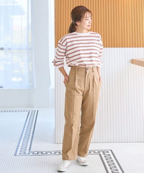 ROPE' PICNIC(ロペピクニック)の「リンクコーデ/綿ストレッチチノパンツ(チノパンツ・レディース・ブラック/キャメル・40/38/36)」の20枚目の写真