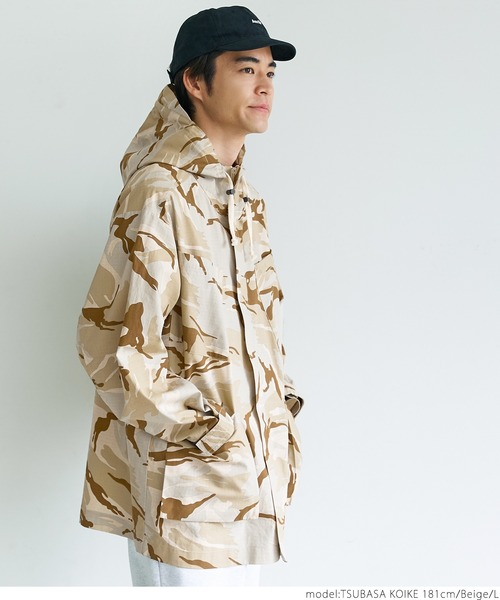 coca（coca）（コカ）の「メンズ迷彩ミリタリージャケット（ミリタリージャケット・メンズ・ベージュ・M/L/LL）」の4枚目の写真
