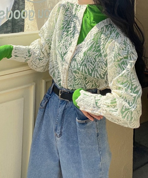 ANOTHER S（アナザーエス）の「Vネック刺繍シアーブラウス（シャツ/ブラウス・レディース・ホワイト・FREE）」の7枚目の写真