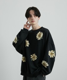 JUNRED（ジュンレッド）の「フラワーモチーフルーズスウェットプルオーバー（スウェット）」