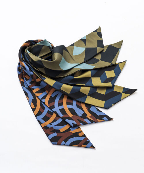 NOLLEY'S goodman（ノーリーズグッドマン）の「ARTプリントスカーフタイ イタリアファブリック シルク 国産（バンダナ/スカーフ・メンズ・ブルー・FREE）」の9枚目の写真