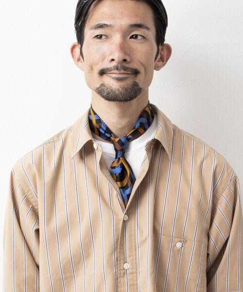 NOLLEY'S goodman（ノーリーズグッドマン）の「ARTプリントスカーフタイ イタリアファブリック シルク 国産（バンダナ/スカーフ・メンズ・ブルー・FREE）」の5枚目の写真