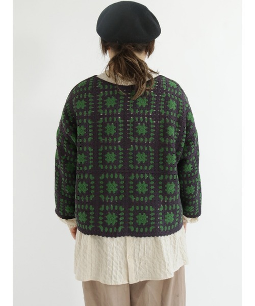 Samansa Mos2(サマンサ モスモス)の「かぎ針風カーディガン(カーディガン/ボレロ・レディース・ブラック/チャコール/キナリ・フリ-)」の13枚目の写真