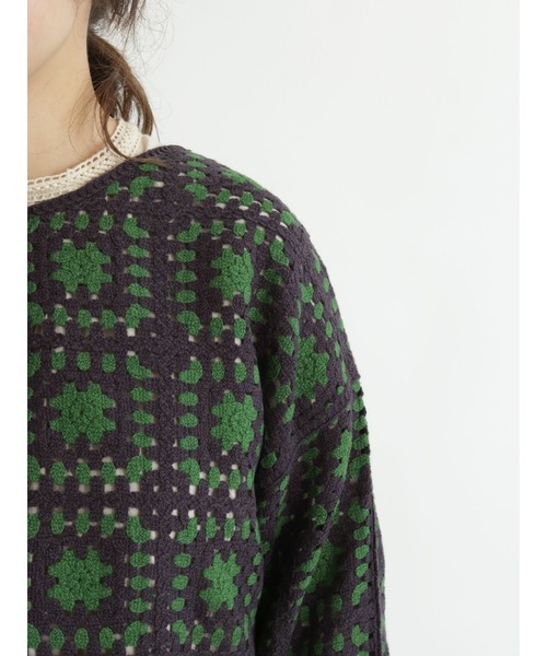 Samansa Mos2(サマンサ モスモス)の「かぎ針風カーディガン(カーディガン/ボレロ・レディース・ブラック/チャコール/キナリ・フリ-)」の15枚目の写真