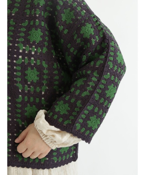 Samansa Mos2(サマンサ モスモス)の「かぎ針風カーディガン(カーディガン/ボレロ・レディース・ブラック/チャコール/キナリ・フリ-)」の16枚目の写真