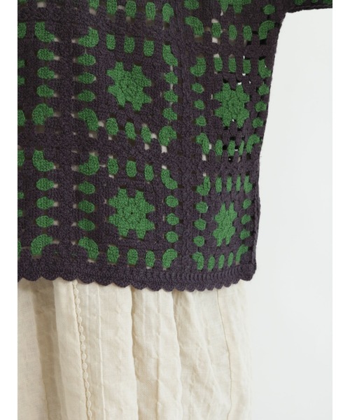 Samansa Mos2(サマンサ モスモス)の「かぎ針風カーディガン(カーディガン/ボレロ・レディース・ブラック/チャコール/キナリ・フリ-)」の17枚目の写真
