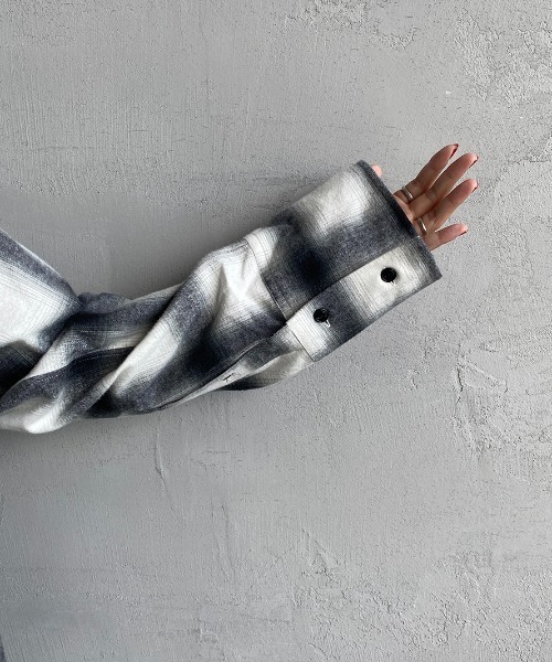 THE SHINZONE（ザ　シンゾーン）の「[THE SHINZONE/ザ シンゾーン] ダブルカフ オンブレチェックシャツ（シャツ/ブラウス・レディース・ブラウン/ホワイト・34）」の10枚目の写真