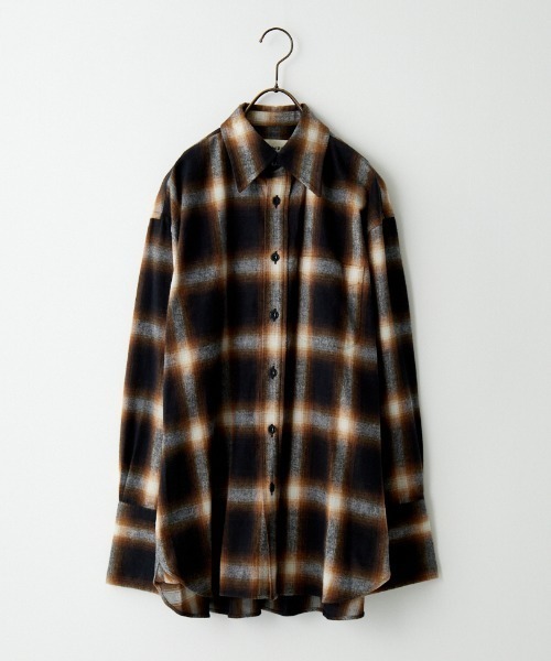 THE SHINZONE/ザ シンゾーン] ダブルカフ オンブレチェックシャツ