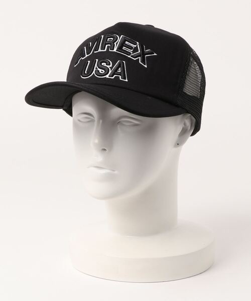 AVIREX（アヴィレックス）の「USA ロゴ刺繍メッシュキャップ（キャップ・メンズ・ブラック/ネイビー/カーキ/ホワイト・FREE）」の3枚目の写真