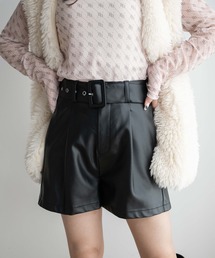 WEGO | WEGO/【2点セット】ベルト付きフェイクレザーショートパンツ(その他パンツ)