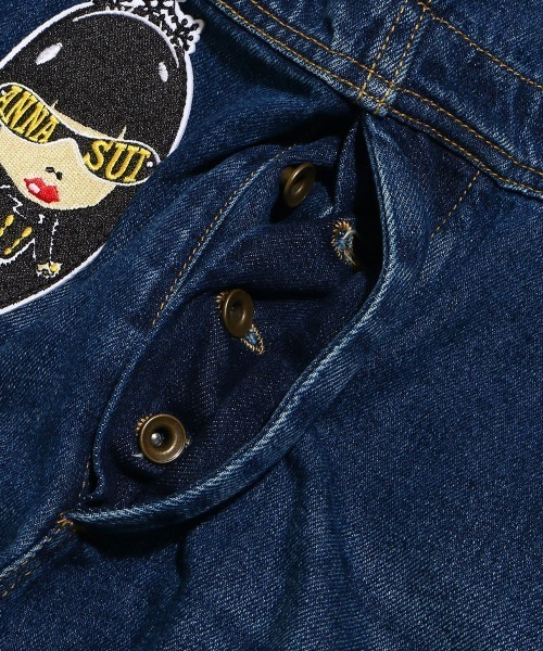 ANNA SUI（アナスイ）の「ANNA SUI × ATMOS オーバーオール（サロペット/オーバーオール・レディース・インディゴブルー/ライトブルー・M）」の4枚目の写真