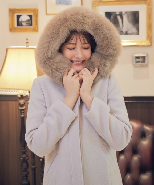 SWINGLE(スウィングル)の「3WAYリバービーバーウールジップFOXファーコート(その他アウター・レディース・ラベンダー/ベージュ/カーキ/ネイビー・SMALL/MEDIUM)」の17枚目の写真