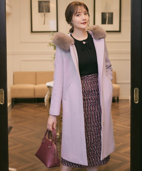 SWINGLE(スウィングル)の「3WAYリバービーバーウールジップFOXファーコート(その他アウター・レディース・ラベンダー/ベージュ/カーキ/ネイビー・SMALL/MEDIUM)」の16枚目の写真