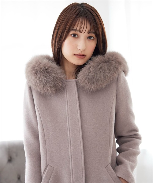 SWINGLE(スウィングル)の「3WAYリバービーバーウールジップFOXファーコート(その他アウター・レディース・ラベンダー/ベージュ/カーキ/ネイビー・SMALL/MEDIUM)」の21枚目の写真