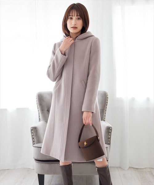 SWINGLE(スウィングル)の「3WAYリバービーバーウールジップFOXファーコート(その他アウター・レディース・ラベンダー/ベージュ/カーキ/ネイビー・SMALL/MEDIUM)」の13枚目の写真