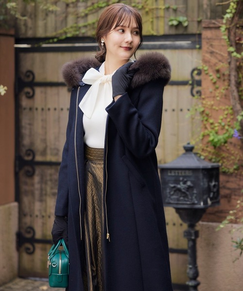 SWINGLE(スウィングル)の「3WAYリバービーバーウールジップFOXファーコート(その他アウター・レディース・ラベンダー/ベージュ/カーキ/ネイビー・SMALL/MEDIUM)」の19枚目の写真