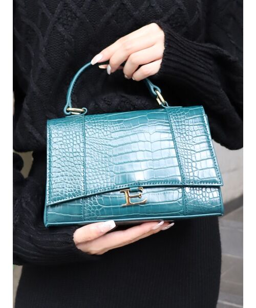 EVRIS（エヴリス）の「Eモチーフミニショルダーバッグ（ショルダーバッグ・レディース・グリーン/ブラック/ブラウン・FREE）」の3枚目の写真