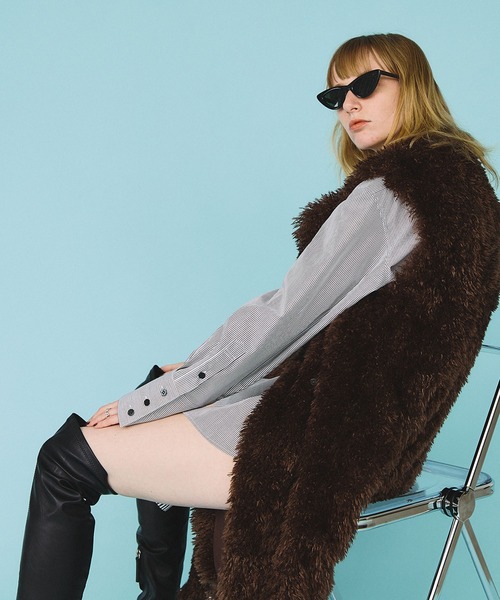 casane（カサネ）の「ダブルフロントビックシャツ（シャツ/ブラウス・レディース・パープル/ブラウン/ブルー・FREE）」の4枚目の写真