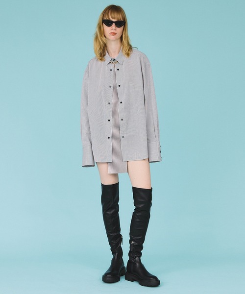 casane（カサネ）の「ダブルフロントビックシャツ（シャツ/ブラウス・レディース・パープル/ブラウン/ブルー・FREE）」の6枚目の写真