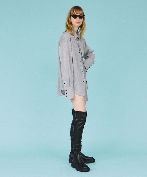 casane（カサネ）の「ダブルフロントビックシャツ（シャツ/ブラウス・レディース・パープル/ブラウン/ブルー・FREE）」の7枚目の写真