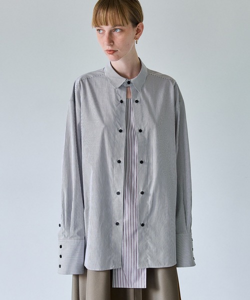 casane（カサネ）の「ダブルフロントビックシャツ（シャツ/ブラウス・レディース・パープル/ブラウン/ブルー・FREE）」の13枚目の写真