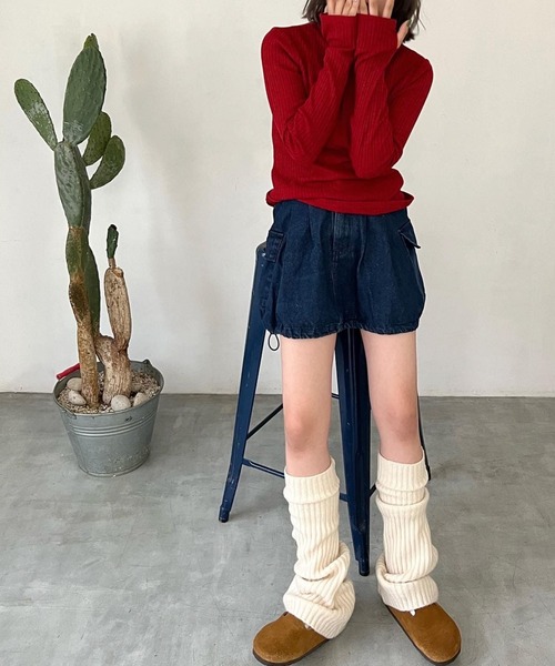 shesame（シーセム）の「カラータートルインナー（Tシャツ/カットソー・レディース・レッド/グリーン/アイボリー/ブルー・フリー）」の10枚目の写真