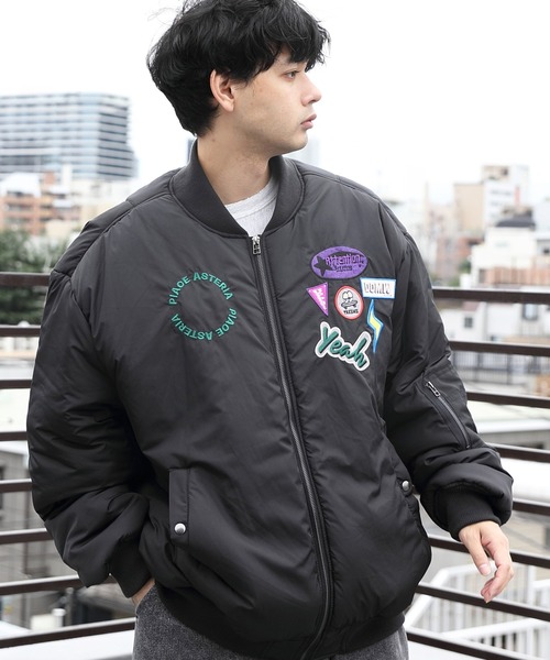 ８(eight)（エイト）の「ビッグボンバージャケットMA-1（MA-1・メンズ・ブラック/オリーブ/ストーン・MEDIUM/LARGE）」の3枚目の写真