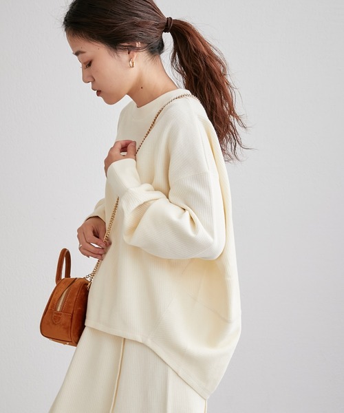 CIAOPANIC TYPY（チャオパニックティピー）の「【セットアップ対応】変形テレココクーンプルオーバー（Tシャツ/カットソー・レディース・アイボリー/グレー系その他/チャコールグレー・ONE SIZE）」の2枚目の写真