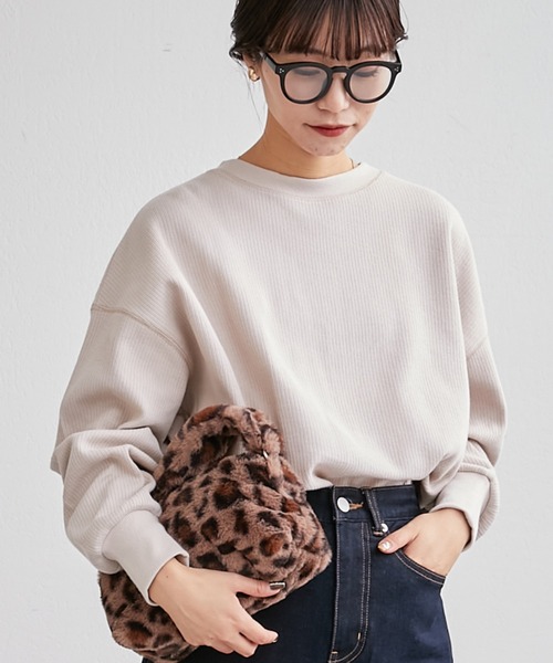 CIAOPANIC TYPY（チャオパニックティピー）の「【セットアップ対応】変形テレココクーンプルオーバー（Tシャツ/カットソー・レディース・アイボリー/グレー系その他/チャコールグレー・ONE SIZE）」の16枚目の写真