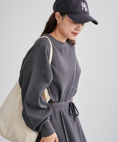 CIAOPANIC TYPY（チャオパニックティピー）の「【セットアップ対応】変形テレココクーンプルオーバー（Tシャツ/カットソー・レディース・アイボリー/グレー系その他/チャコールグレー・ONE SIZE）」の22枚目の写真