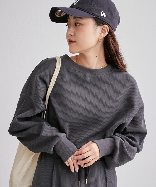 CIAOPANIC TYPY（チャオパニックティピー）の「【セットアップ対応】変形テレココクーンプルオーバー（Tシャツ/カットソー・レディース・アイボリー/グレー系その他/チャコールグレー・ONE SIZE）」の17枚目の写真