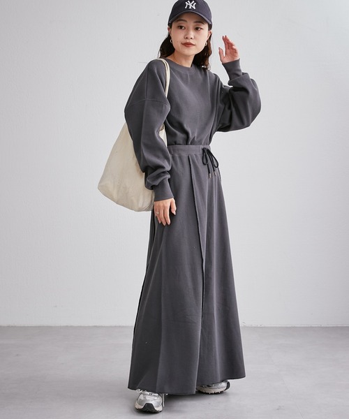 CIAOPANIC TYPY（チャオパニックティピー）の「【セットアップ対応】変形テレココクーンプルオーバー（Tシャツ/カットソー・レディース・アイボリー/グレー系その他/チャコールグレー・ONE SIZE）」の13枚目の写真