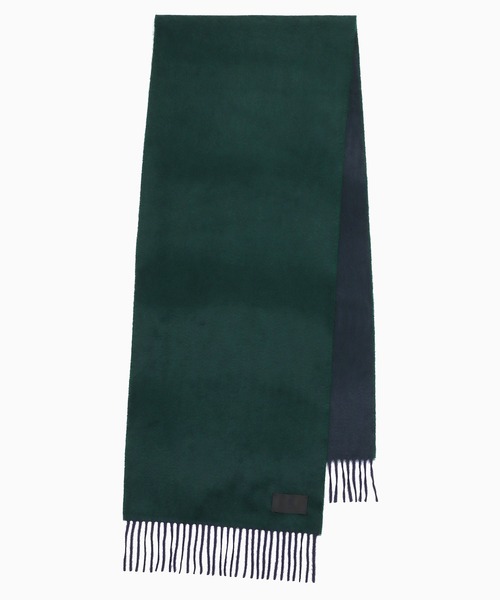 LANVIN collection（ランバン コレクション）の「WIDE REVERSIBLE CASHMERE SCARF（マフラー・メンズ・ブラック/ダークブラウン/グリーン・FREE）」の7枚目の写真