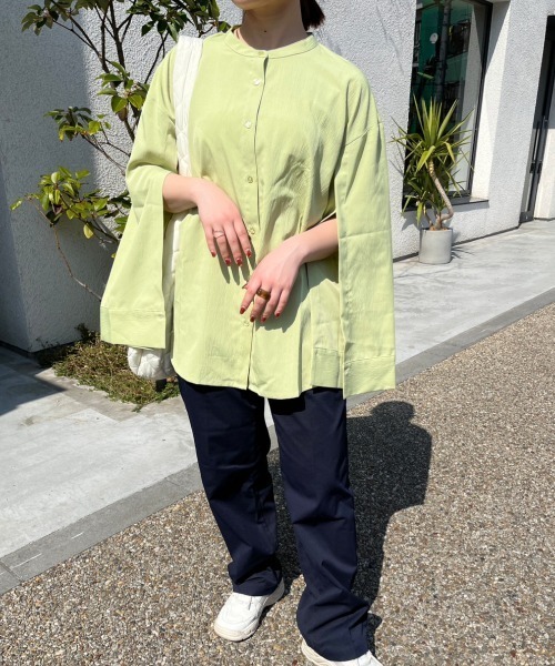 nemne store(ネンネストア)の「【低身長用サイズあり】袖開きフレアスリーブ楊柳シャツ(シャツ/ブラウス・レディース・アイボリー/ブルー/グリーン・SMALL/MEDIUM)」の12枚目の写真