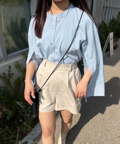 nemne store(ネンネストア)の「【低身長用サイズあり】袖開きフレアスリーブ楊柳シャツ(シャツ/ブラウス・レディース・アイボリー/ブルー/グリーン・SMALL/MEDIUM)」の22枚目の写真