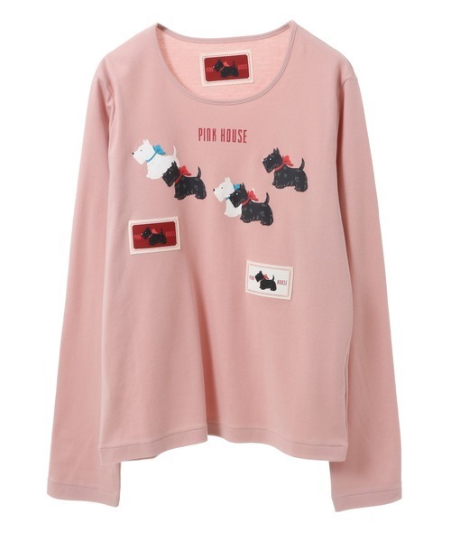 PINK HOUSE(ピンクハウス)の「スコッチテリアプリントカットソー(Tシャツ/カットソー・レディース・ピンク/キナリ/ブラック/ブルー/グリーン・LARGE/MEDIUM)」の5枚目の写真