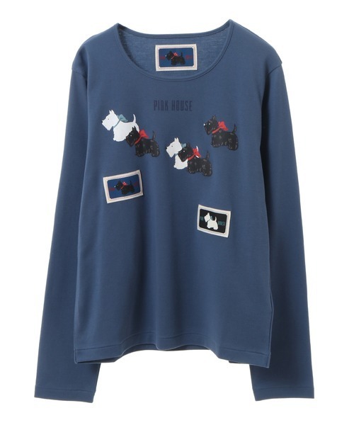 PINK HOUSE(ピンクハウス)の「スコッチテリアプリントカットソー(Tシャツ/カットソー・レディース・ピンク/キナリ/ブラック/ブルー/グリーン・LARGE/MEDIUM)」の2枚目の写真